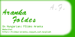 aranka foldes business card
