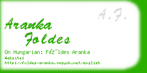 aranka foldes business card